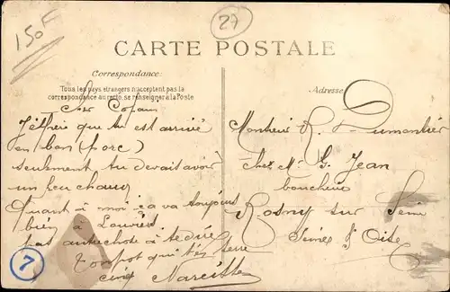 Ak Louviers Eure, Vue sur l'Eure, Brücke, Passanten