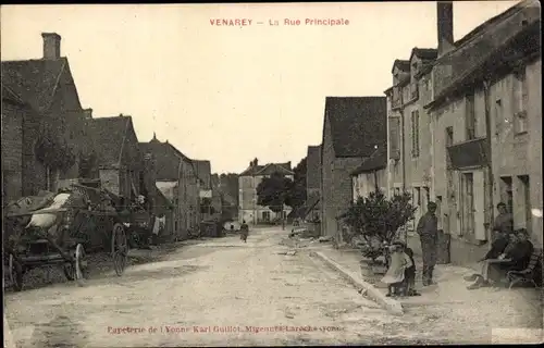 Ak Venarey les Laumes Cote d'Or, La Rue Principale