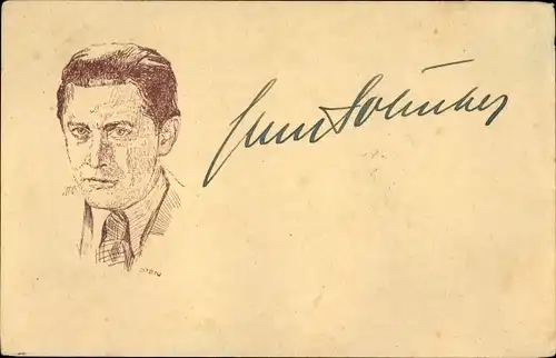 Ak Schauspieler Hans Söhnker, gezeichnetes Portrait