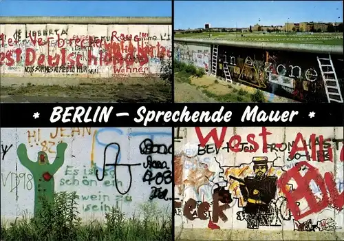Ak Berlin, Sprechende Mauer, Berliner Mauer, Graffiti