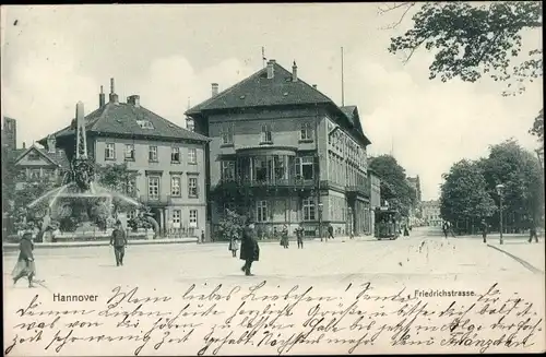 Ak Hannover in Niedersachsen, Friedrichstraße mit Brunnen