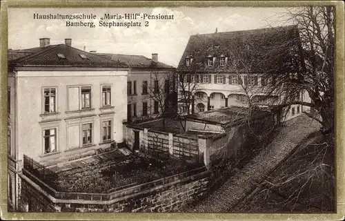 Ak Bamberg in Oberfranken, Haushaltungsschule Maria Hilf Pensionat, Stephansplatz 2