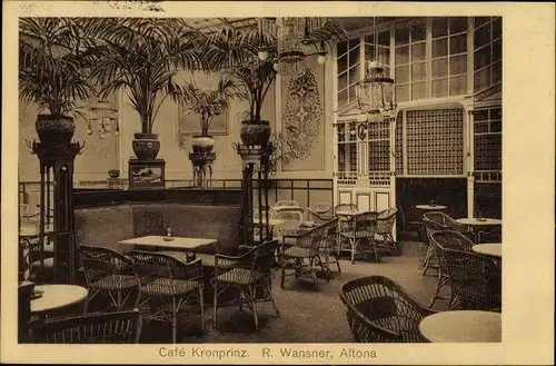 Ak Hamburg Altona, Cafe Kronprinz, Innenansicht