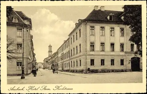 Ak Ansbach in Mittelfranken Bayern, Hotel Stern, Karlstraße