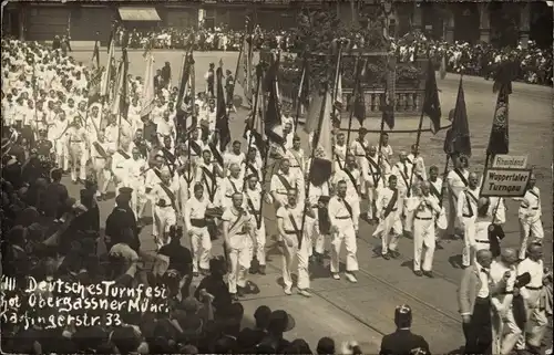 Foto Ak München, 13. Deutsches Turnfest, Straßenumzug