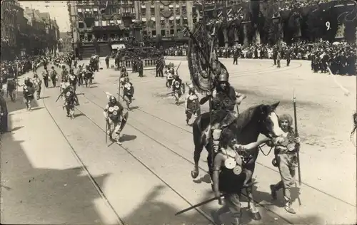 Foto Ak München, 13. Deutsches Turnfest, Die alten Germanen, Straßenumzug