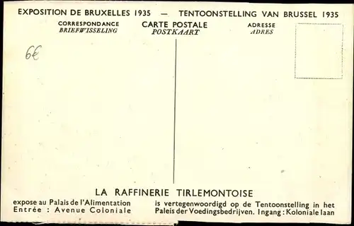 Ak Tirlemont Flämisch Brabant Flandern, Raffinerie Tirlemontoise, Zucker, Reklame