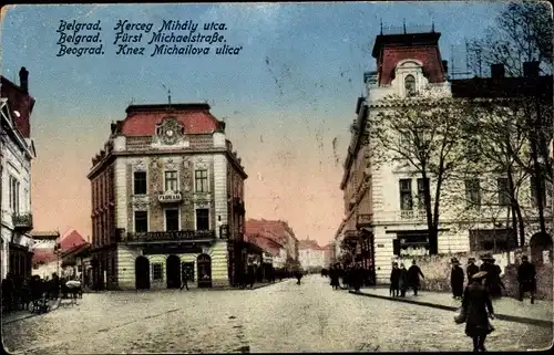 Ak Beograd Belgrad Serbien, Fürst Michaelstraße