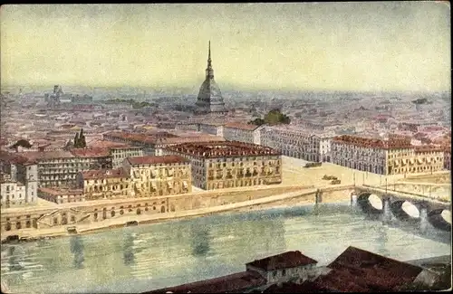 Künstler Ak Torino Turin Piemonte, Panorama
