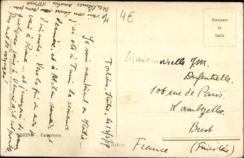 Künstler Ak Torino Turin Piemonte, Panorama