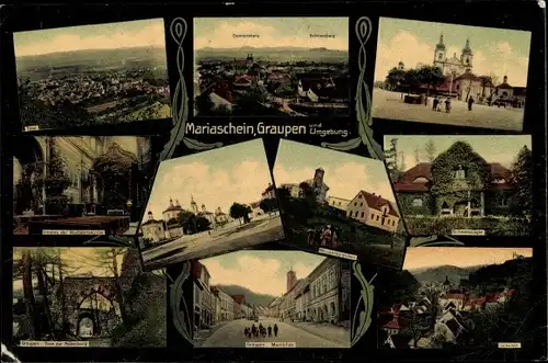 Ak Horní Krupka Ober Graupen im Erzgebirge Region Aussig, Mariaschein, Detailansichten