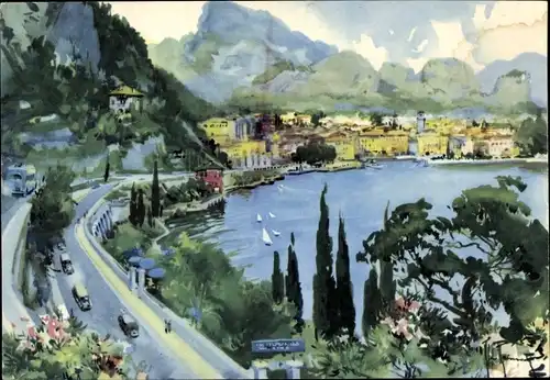 Künstler Ak Riva del Garda Trentino, Veduta panoramica