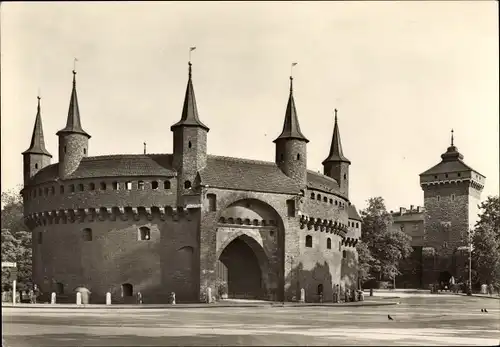 Ak Kraków Krakau Polen, Barbakane vor den Florianitor