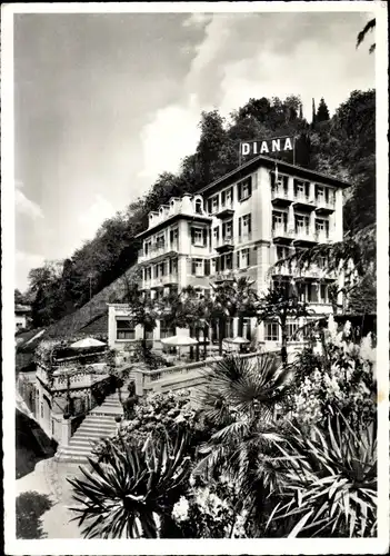 Ak Lugano Kanton Tessin Schweiz, Hotel Diana