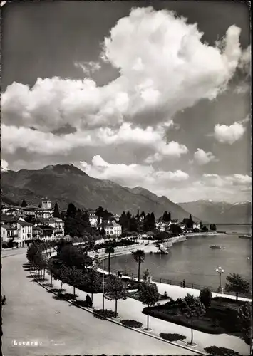 Ak Locarno Kanton Tessin Schweiz, Promenade