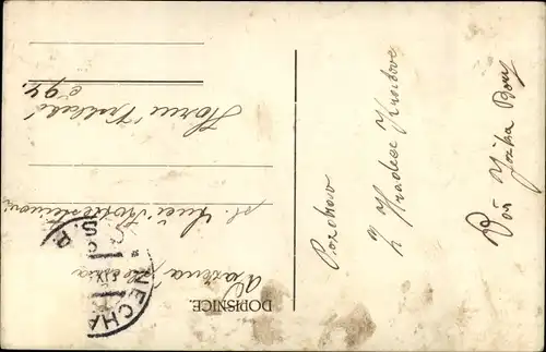 Ak Hradec Králové Königgrätz Stadt, Teilansicht mit Brücke