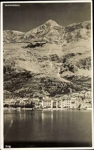 Ak Makarska Kroatien, Teilansicht, Berge