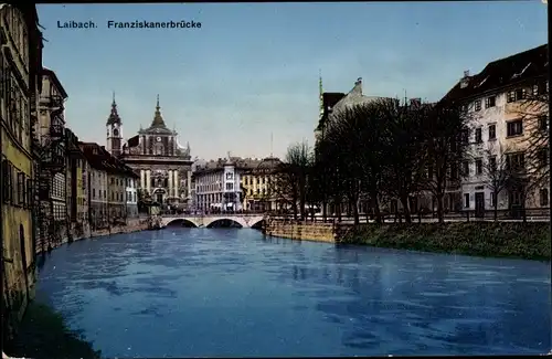 Ak Ljubljana Laibach Slowenien, Franziskanerbrücke