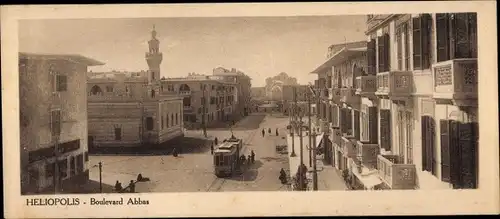 Ak Heliopolis Cairo Kairo Ägypten, Boulevard Abbas, Straßenbahn