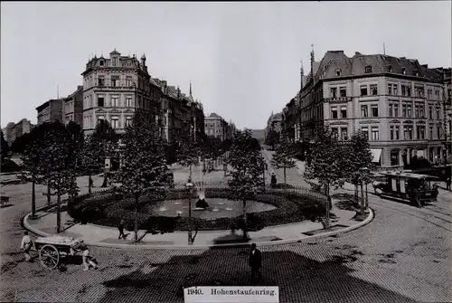 Foto Köln am Rhein, Hohenstaufenring, Pferdestraßenbahn