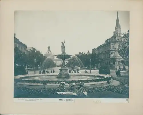 Foto Bonn am Rhein, um 1870, Kaiserplatz, Brunnen