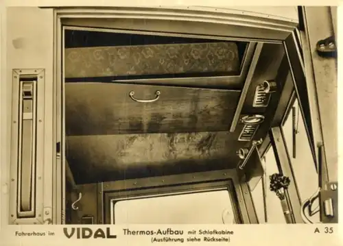 Foto Vidal, Fahrerhaus im Thermos Aufbau, Schlafkabine