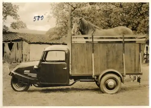 Foto Tempo Kleinlaster mit Pferdeanhänger