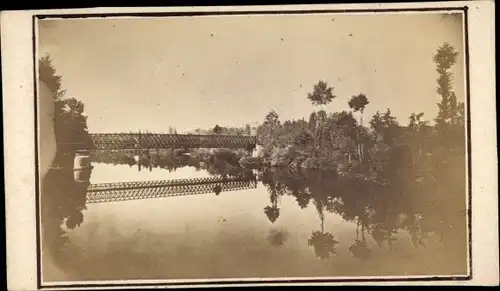 Kabinett Deutschland, um 1870, Eisenbahnbrücke