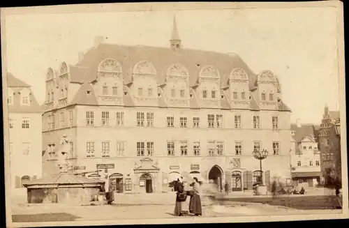 Kabinettfoto Naumburg Saale, um 1870, Marktplatz, Gebäude