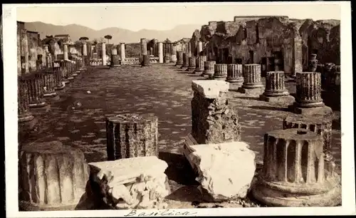 Foto Pompeji Campania, um 1865, Basilica, Römische Ausgrabungsstätte, Ruinen