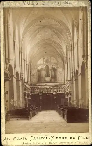 Foto Köln am Rhein, 1885, St. Maria-im-Kapitol-Kirche, Innenansicht