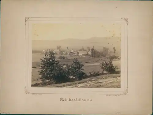 Foto Reinhardshausen Bad Wildungen in Nordhessen, um 1870, Gesamtansicht