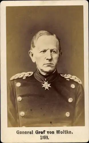 CdV Generaloberst Helmuth Johannes Ludwig von Moltke, Portrait in Uniform, Orden