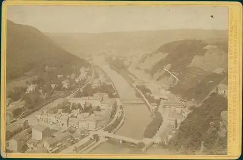 Kabinettfoto Bad Ems an der Lahn, Panorama, Fotograf J. H. Schoenscheidt, Köln, 1887