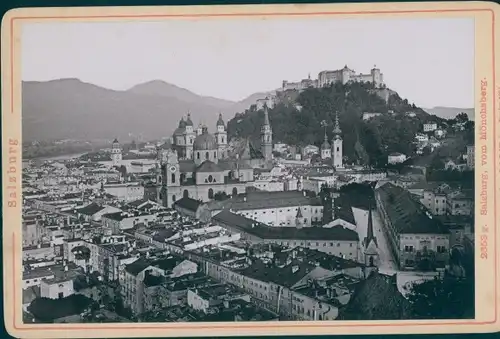Kabinettfoto Salzburg in Österreich, Panorama vom Mönchsberg gesehen
