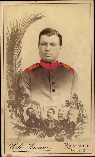 Foto Deutscher Soldat in Uniform, Fotograf Wilh. Amann, Rastatt