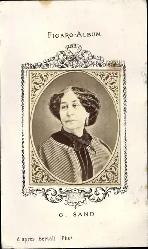 CdV George Sand, Portrait, Figaro-Album
