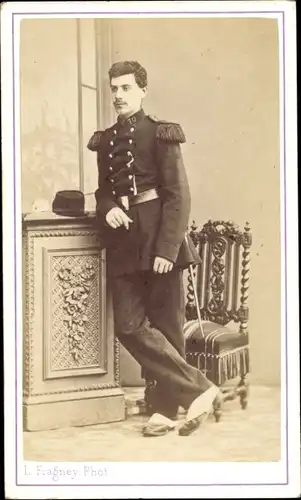 CdV Standportrait, Französischer Soldat, Dritte Republik, Uniform
