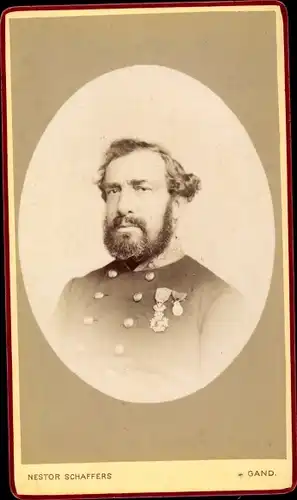 CdV Portrait, Belgischer Soldat, Orden, Uniform