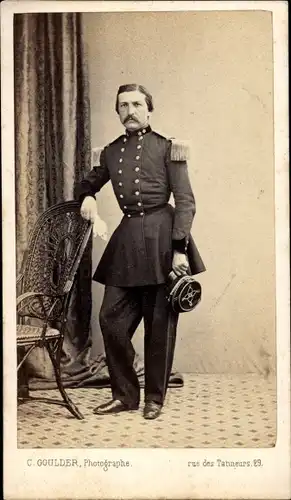 CdV Belgischer Soldat, Uniform, Standportrait, Epaulette