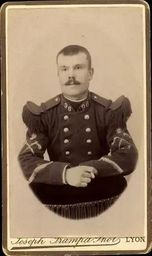 CdV Französischer Soldat, Dritte Republik, Uniform, Regt. Nr. 96, Epaulette