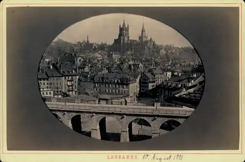 Kabinettfoto Lausanne Kanton Waadt, 1881, Vue generale