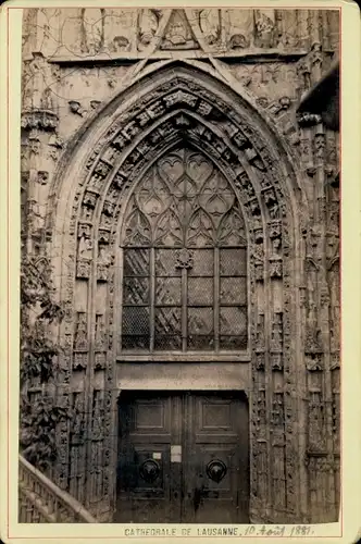 Kabinettfoto Lausanne Kanton Waadt, 1881, Cathedrale