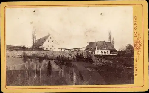 CdV Długopole Zdrój Bad Langenau Bystrzyca Kłodzka Habelschwerdt, um 1875, Gehöft, Oberlangenau