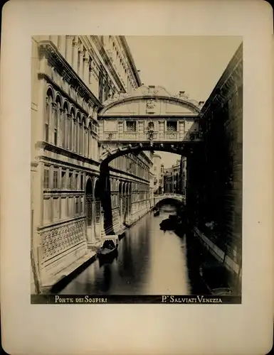 Foto um 1890 Venezia Venedig Veneto, Ponte dei Sospiri