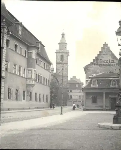 Foto Erfurt in Thüringen, Straßenpartie, Nähmaschinen F. Cazin