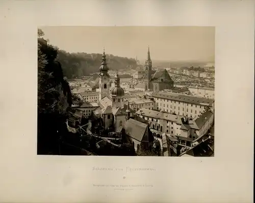 Foto um 1880, Salzburg vom vom Festungsweg, Stadtansicht