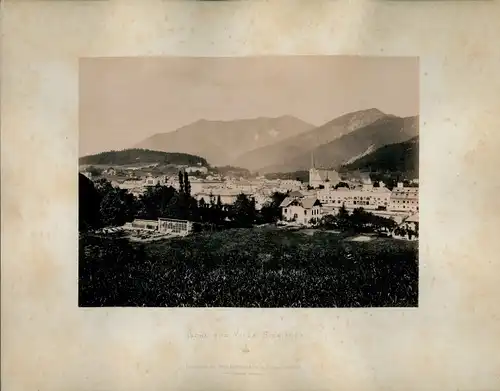 Foto um 1880, Bad Ischl in Oberösterreich, von Villa Sickingen, Panoramablick mit Bergen