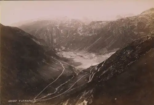 Foto Oberwald Kanton Wallis, Furka Passstraße, August 1896