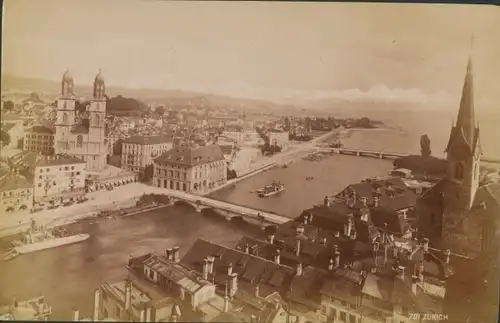 Foto Zürich Stadt Schweiz, Stadtpanorama, Urirothstock, August 1891